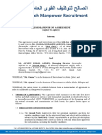 MEMORANDUM OF AGREEMENT (Alawasef Manpower Supply