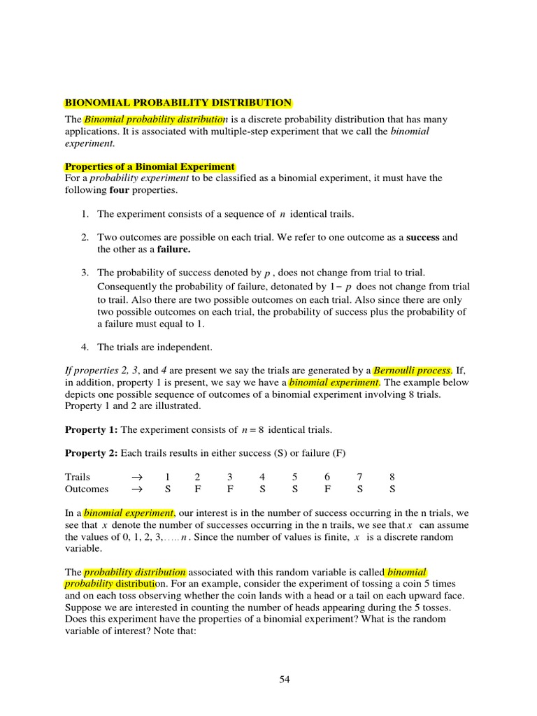 Binomial Probability Distribution Explained | PDF | Probability ...