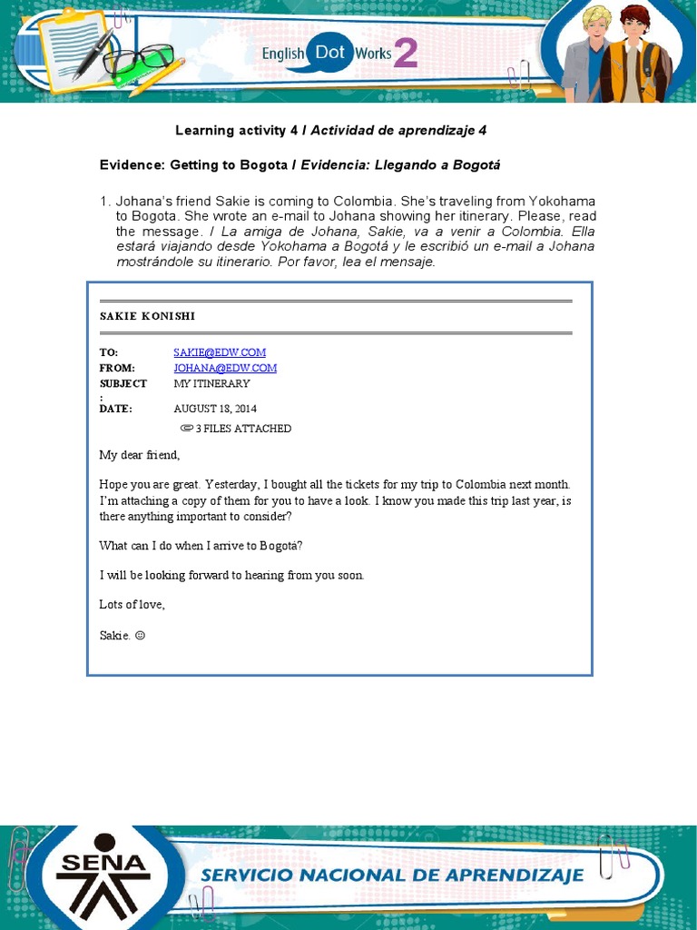 Learning Activity 4 / Actividad de Aprendizaje 4 Evidence: Getting To ...