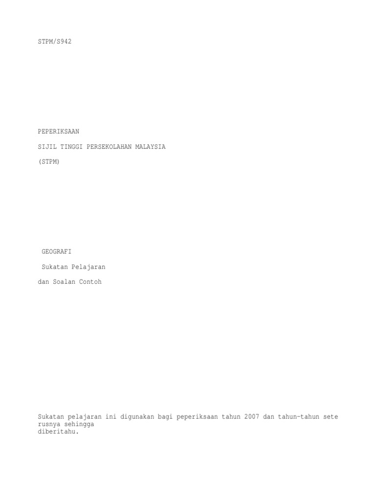 942 Sukatan Geografi Stpm Pdf
