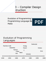 CPSC 388 - Compiler Design and Construction: Evolution of Programming Languages Programming Language Basics Make