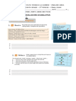 Evaluación Acumulativa: Instituto Técnico La Cumbre - English Area Eighth Grade - 2 Period - Final Exam