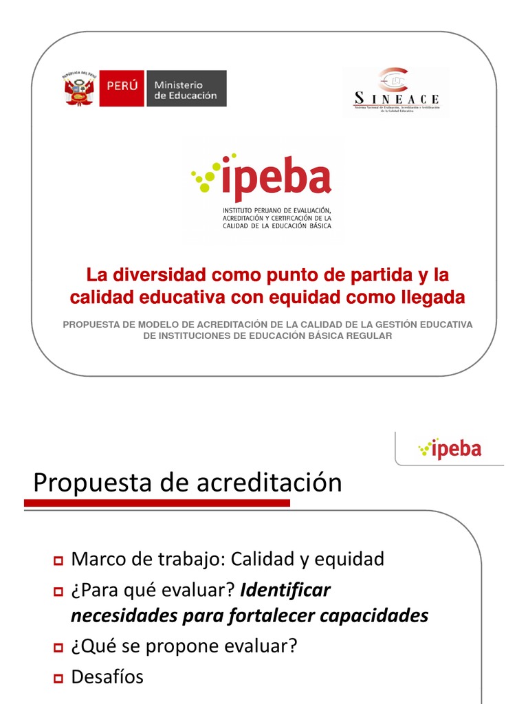 Propuesta para Acreditacion de I.E. de Ebr - Ipeba Peru | PDF ...