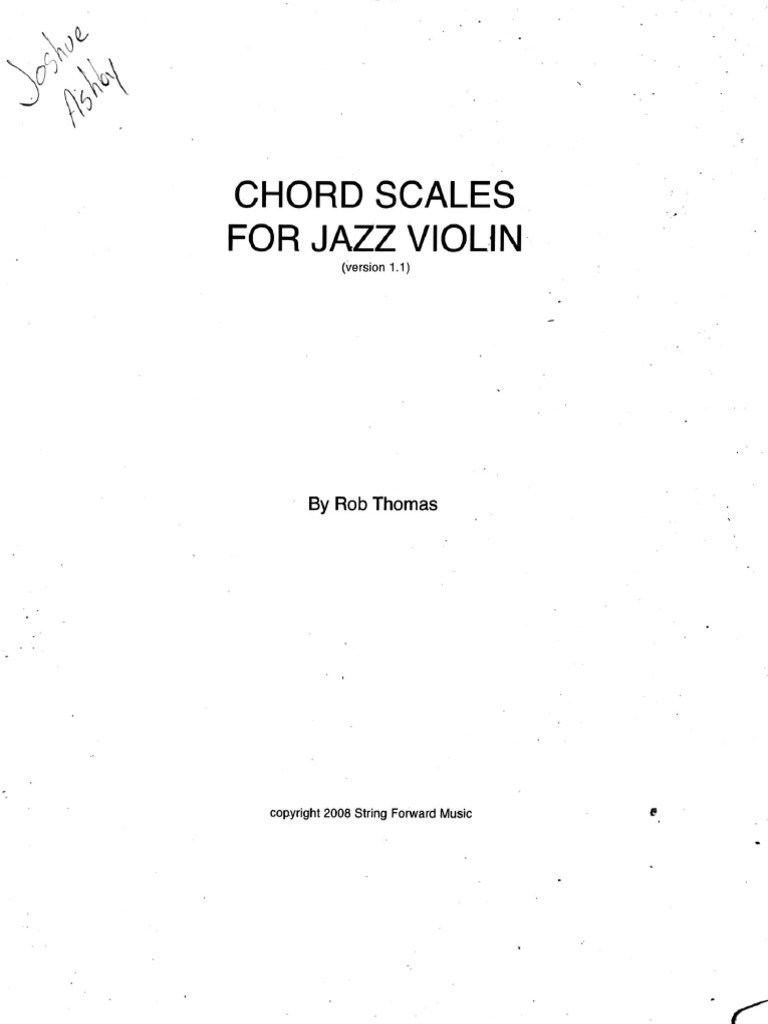 Chord Scale For Jazz Violin PDF Mode (Music) Scale (Music)
