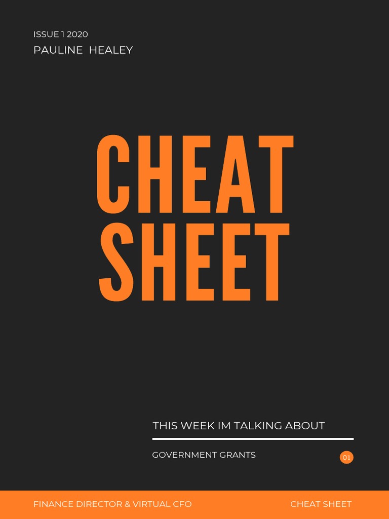 Cheat Sheet Pauline Healey PDF Chief Financial Officer Business