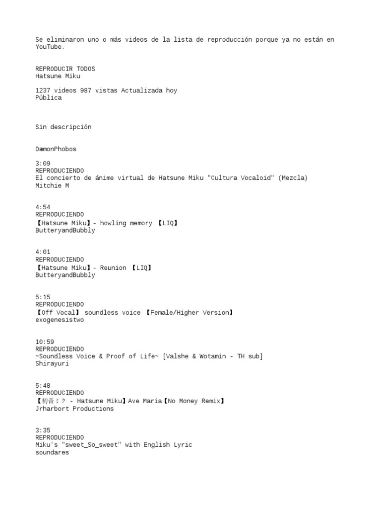 Miku List 1 Txt Produccion Musical Subculturas Japonesas