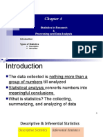 Statistics in Research Processing and Data Analysis