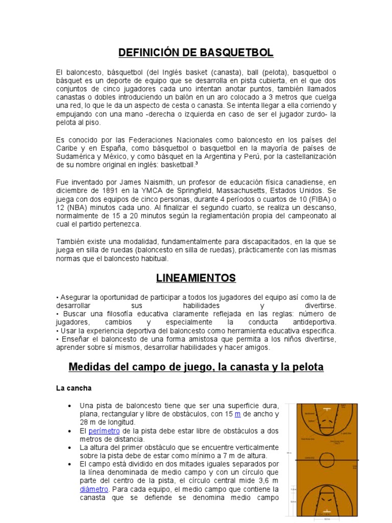 DEFINICIÓN DE BASQUETBOL Juegos de pelota Deportes de