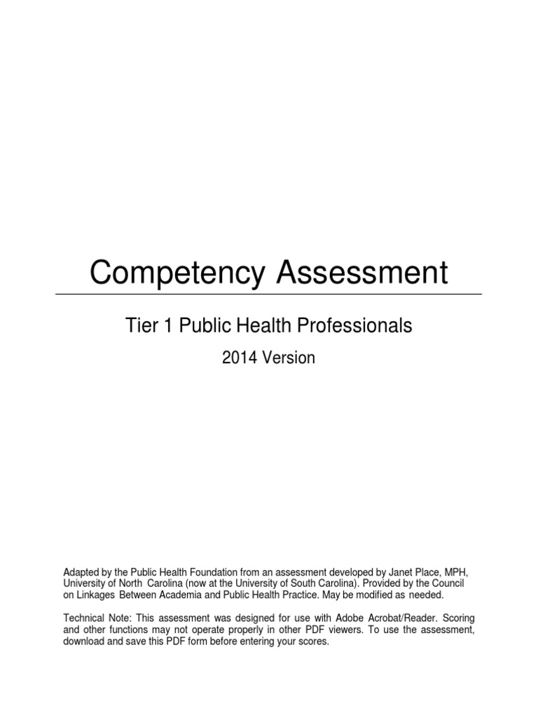 Pre Assessment | PDF | Competence (Human Resources) | Public Health