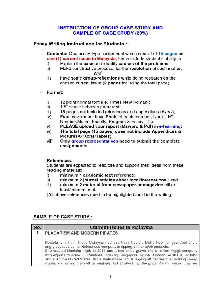 Instruction & Rubric of Group Case Study | PDF | Unemployment | Social ...
