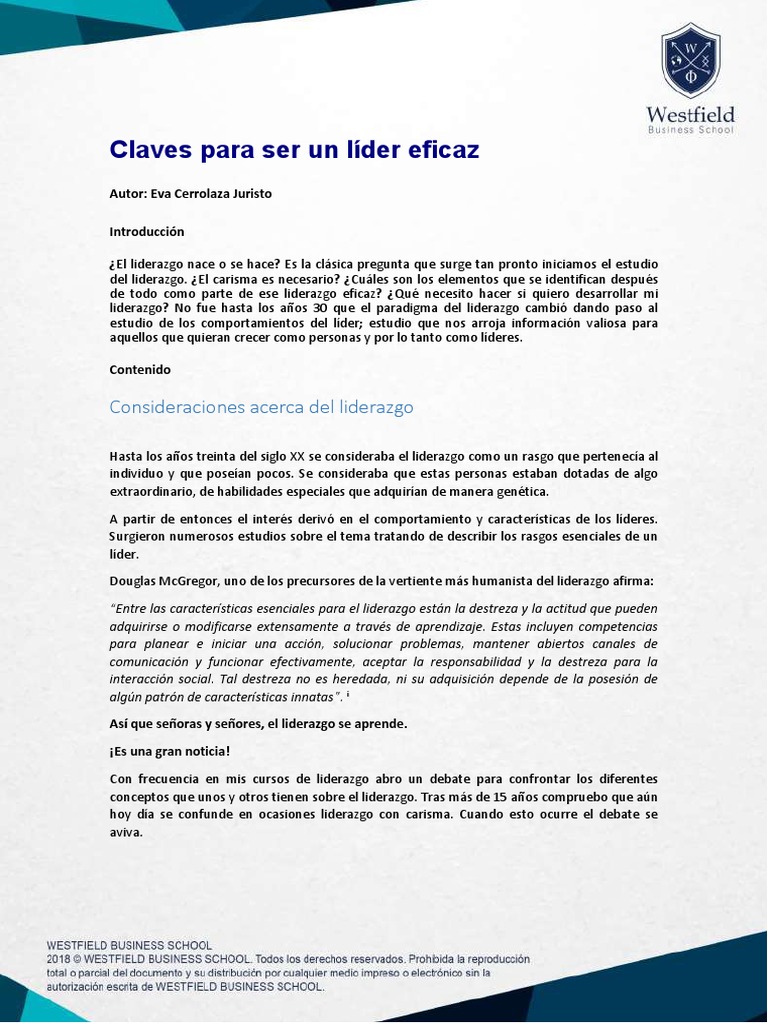 Claves del liderazgo eficaz | PDF | Liderazgo | Las emociones