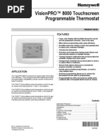 Visionpro™ 8000 Touchscreen Programmable Thermostat: Features