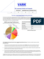 A VARK Learning Profile For Example: You Have A Very Strong Visual Learning Preference