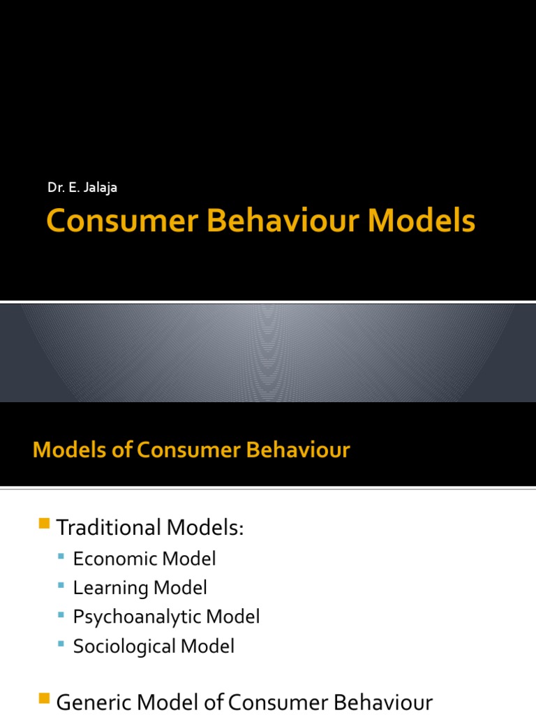 Consumer Behavior Models Guide | PDF | Id | Consumer Behaviour