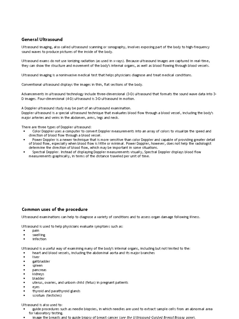 Overview of General Ultrasound Techniques | PDF | Medical Ultrasound ...