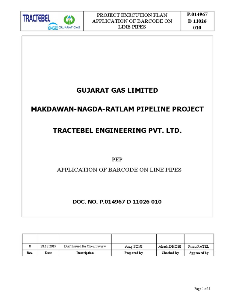 Barcoding Procedures for Line Pipes | PDF | Barcode | Pipe (Fluid ...