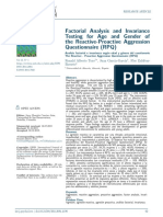 Factorial Analysis and Invariance Testing For Age and Gender of The Reactive-Proactive Aggression Questionnaire (RPQ)