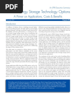 Electric Energy Storage Technology Options: A Primer On Applications, Costs & Benefi Ts