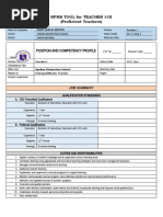 Position and Competency Profile: Rpms Tool For Teacher I-Iii (Proficient Teachers)