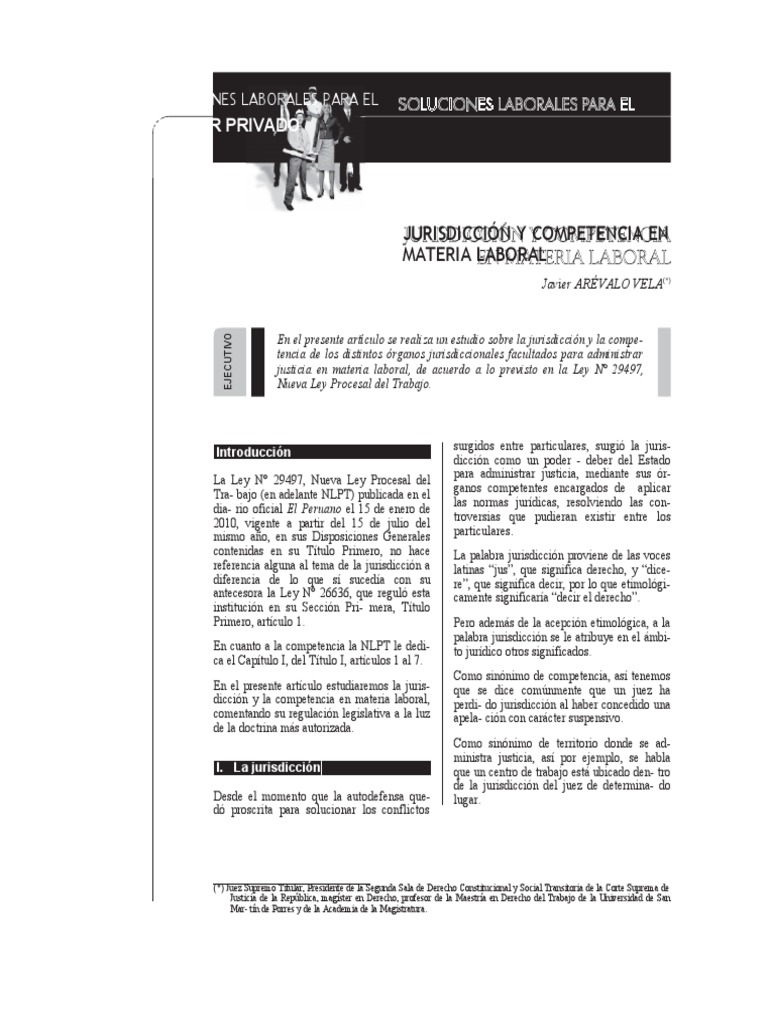 Jurisdicción y Competencia Laboral | PDF | Jurisdicción | Ley procesal