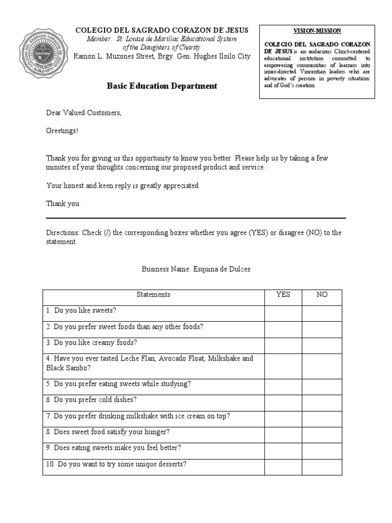 Sweet Preferences Survey by Esquina de Dulces | PDF
