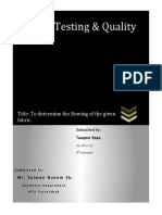 Textile Testing & Quality: Title: To Determine The Bowing of The Given Fabric