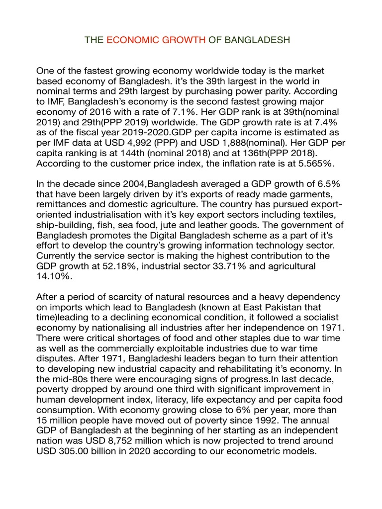 Bangladesh's Rapid Economic Growth Insights | PDF | Politics