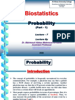 Biostatistics Lecture - 7 - Probability (Part - 1)