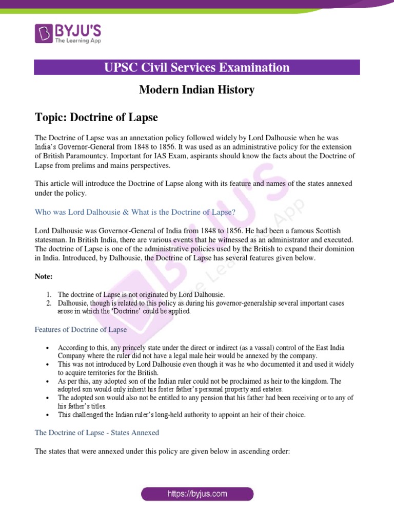 doctrine-of-lapse-pdf-pdf-british-india-india-united-kingdom