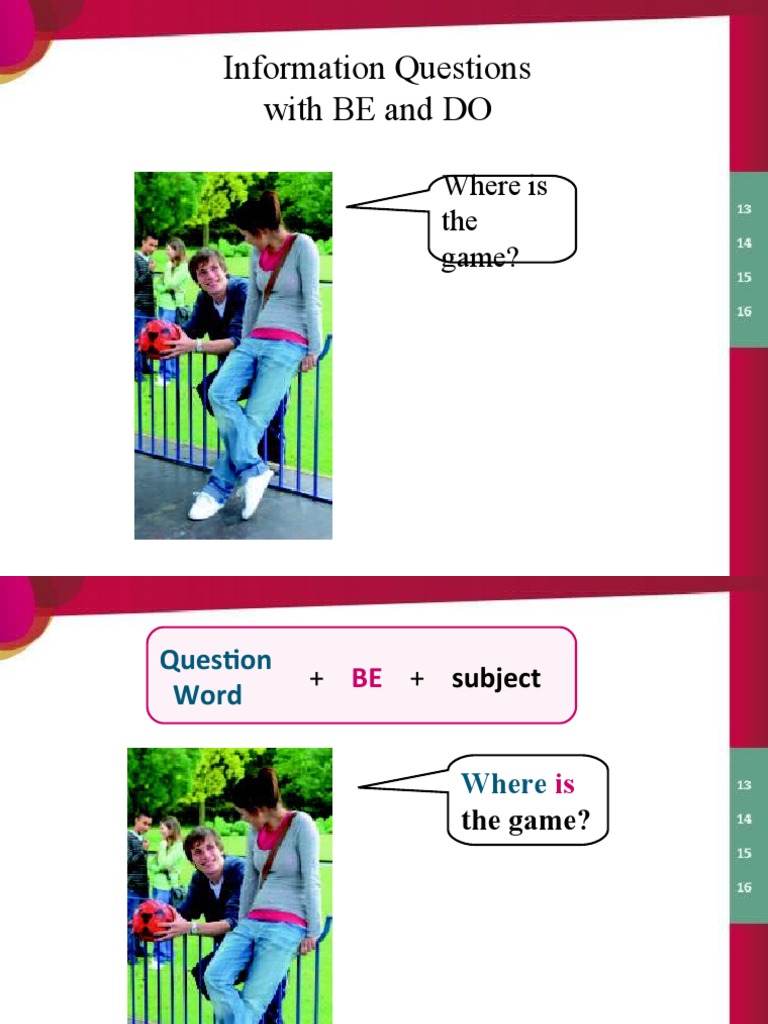 Speak Now 1 Information Questions Be and Do Grammar Presentation | PDF