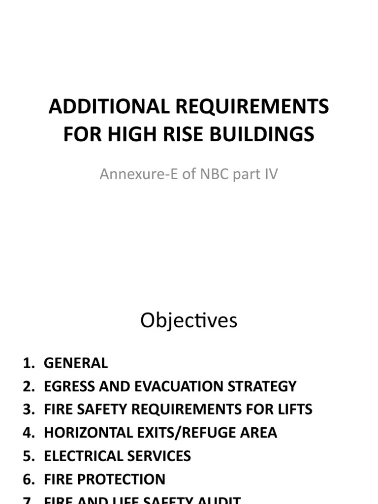 Additional Requirements For High Rise Buildings PDF Door Fire