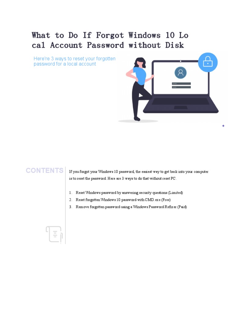 forgot windows 10 password local account without losing data