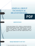 Nominal Group Technique & Brainstorming