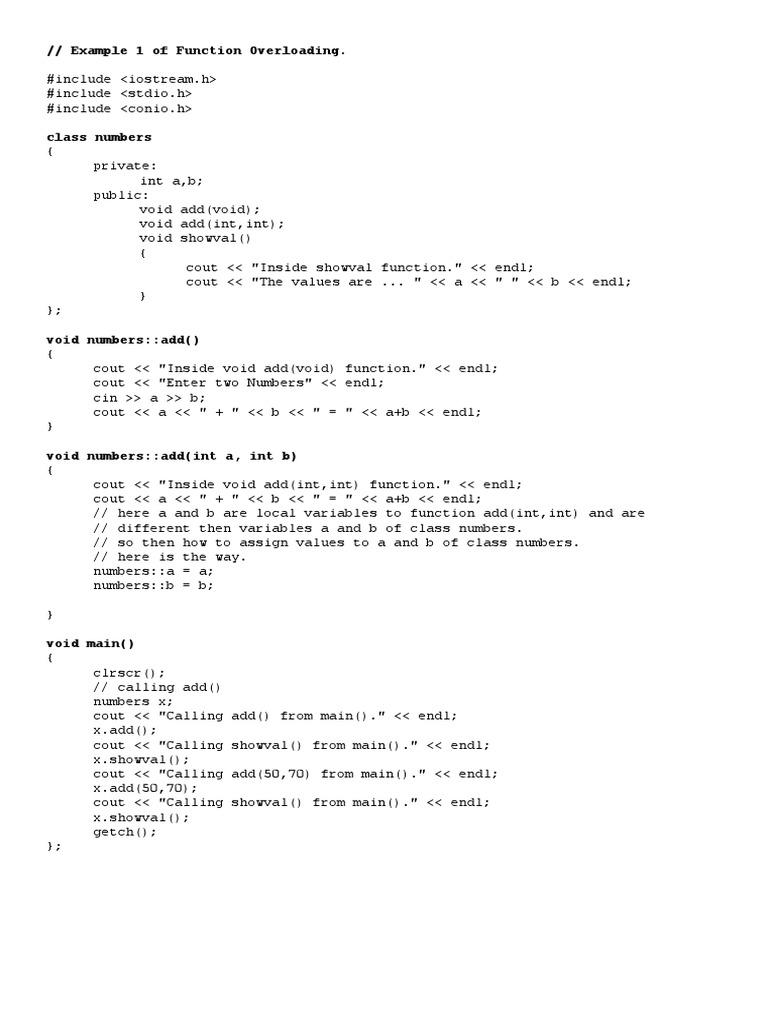 14A Function Overloading-All Programs | PDF