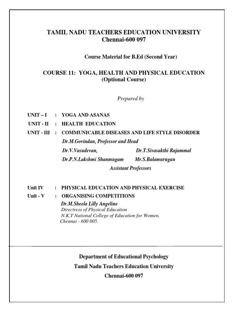 Yoga and Health Education Course Material | PDF | Asana | Yoga