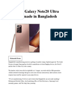 Samsung Galaxy Note20 Ultra 5G To Be Made in Bangladesh