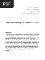Analysis Of A Far Cry From Africa Pdf Poetry Unrest