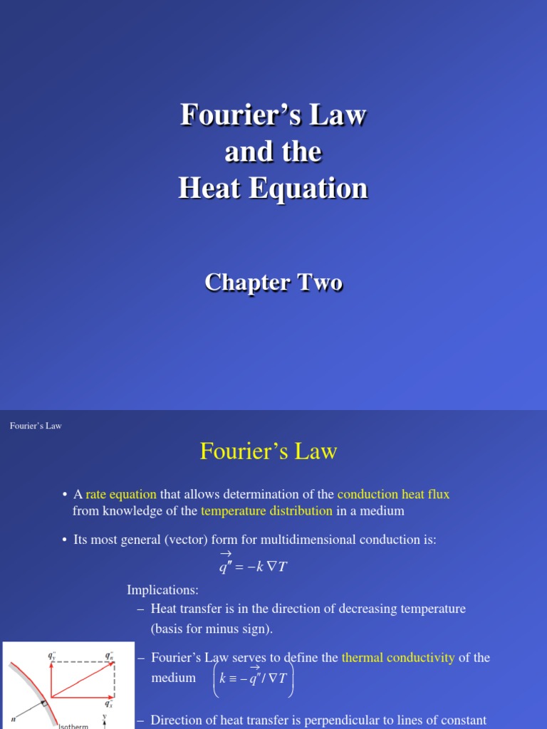 Fourier's Law and Heat Equation Overview | PDF | Thermal Conduction | Heat