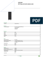 Product data sheet for 6000VA 230V APC Easy UPS SRV
