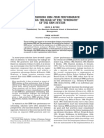 Understanding Hrm-Firm Performance Linkages: The Role of The "Strength" of The HRM System