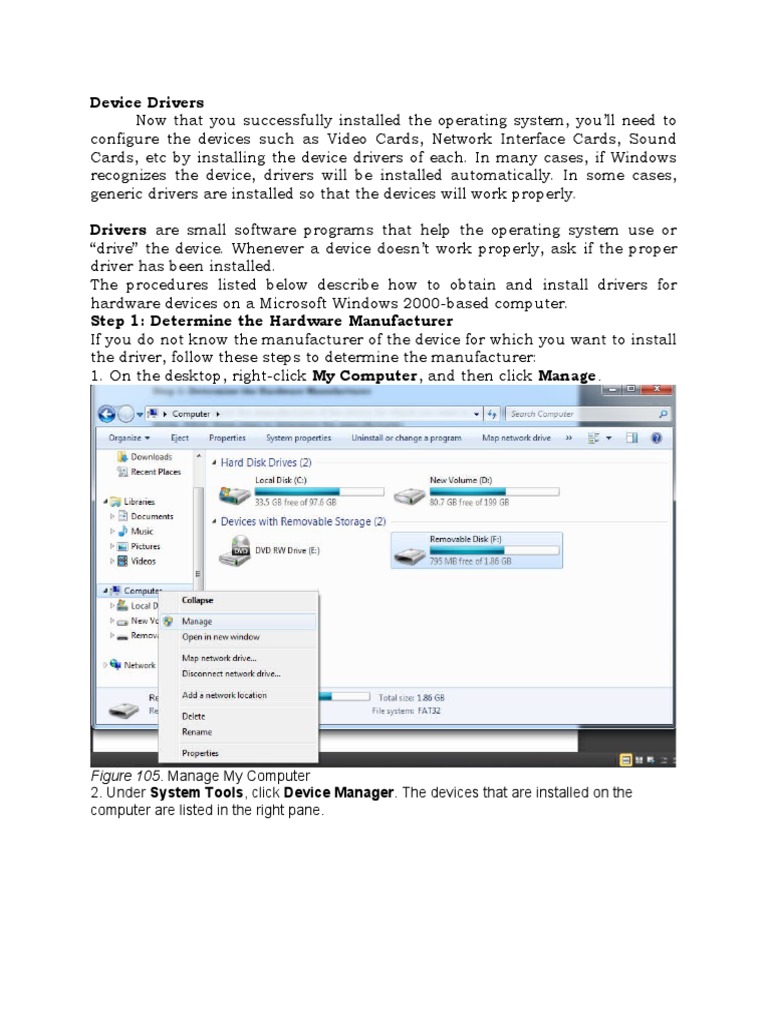 Device Drivers: Figure 105. Manage My Computer | PDF | Device Driver ...