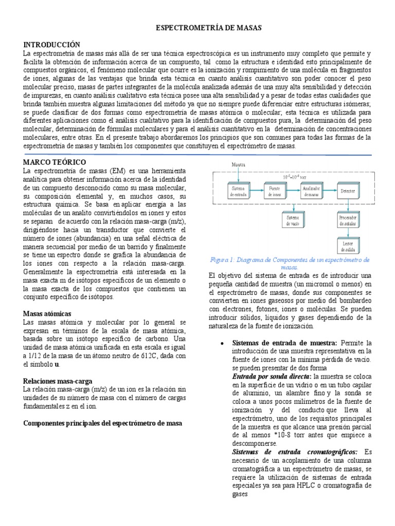 Fundamentos de Espectrometría de Masas | PDF | Espectrometría de masas ...