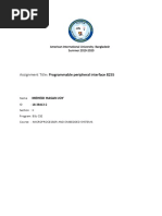 Assignment Title: Programmable Peripheral Interface 8255: American International University-Bangladesh Summer 2019-2020