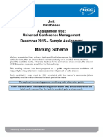 Marking Scheme: Unit: Databases Assignment Title: Universal Conference Management December 2015 - Sample Assignment