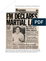 The Anniversary of The Declaration of Martial Law Is On September 23 (Not September 21)