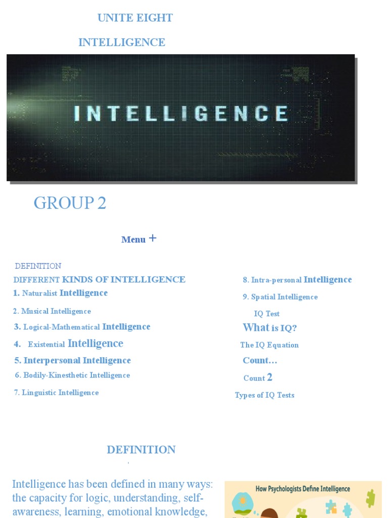 Group 2: Intelligence Unite Eight | PDF | Intelligence | Neuropsychology