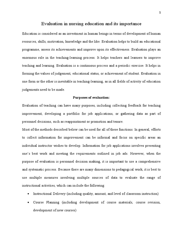 Evaluation Strategies in Nursing Education | PDF | Curriculum | Evaluation