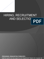Hiring, Recruitment and Selection