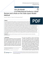 Remaining Useful Life Model and Assessment of Mechanical Products: A Brief Review and A Note On The State Space Model Method