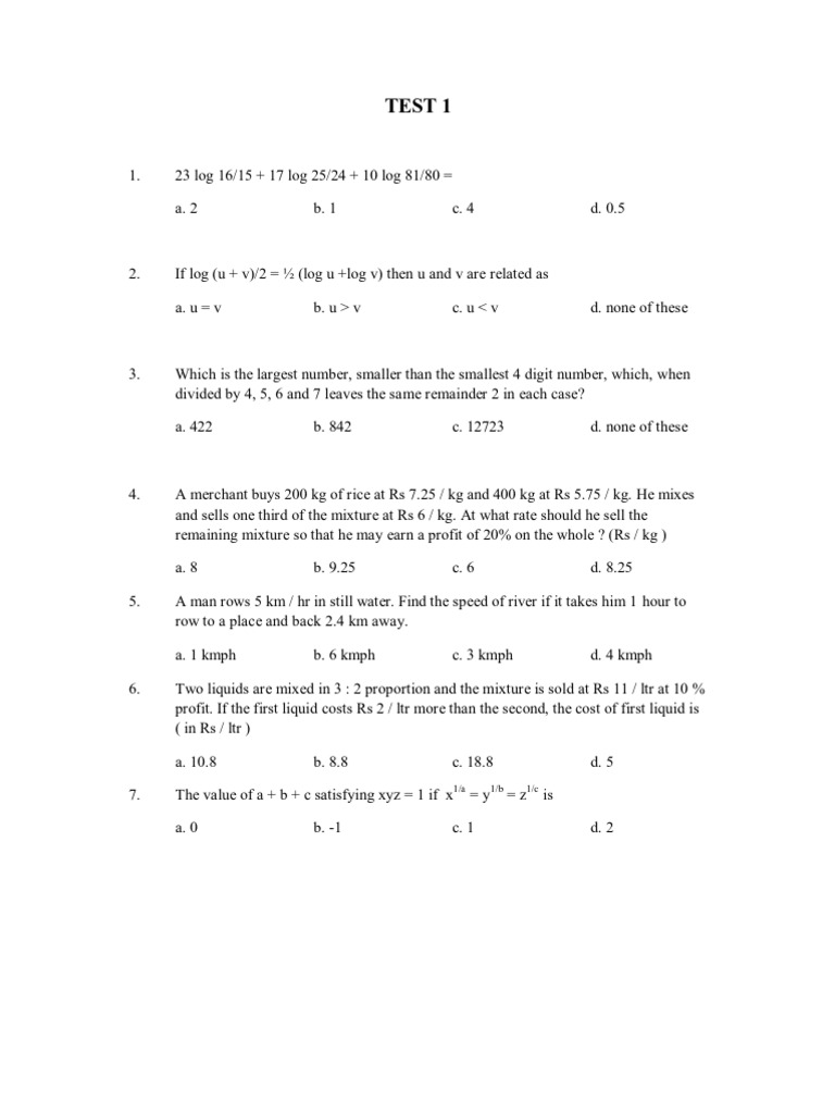 Quant Practice | PDF | Business | Teaching Mathematics